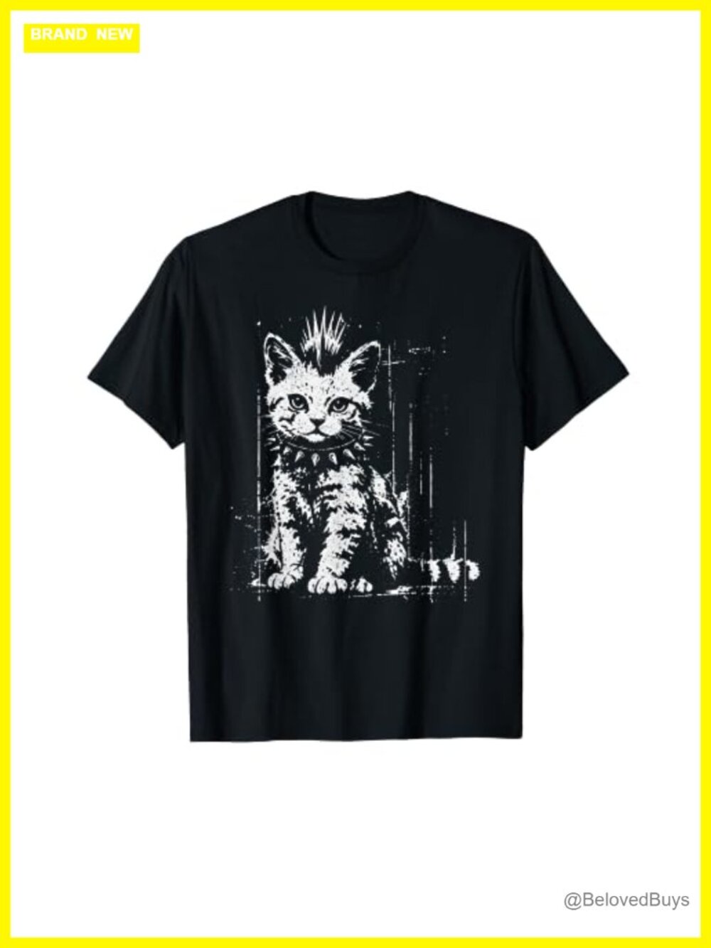 Punk Cat Grunge Rebel Kitten Alternative Rock Lover Cotton T-Shirt